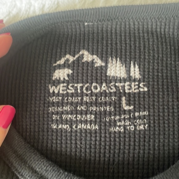 Black Westcoastees waffle weave beer and bonfires long sleeve - Picture 2 of 2